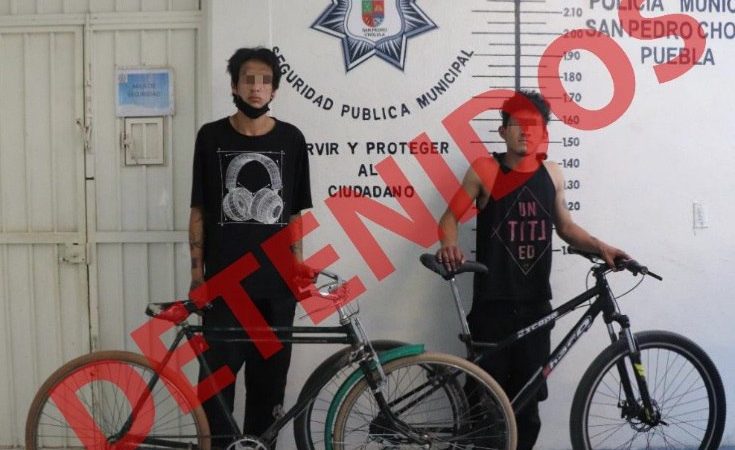 Aseguran a ladrones de bicicletas en San Pedro Cholula