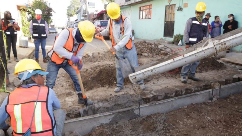 Avanza obra vial en Guadalupe Caleras en Puebla