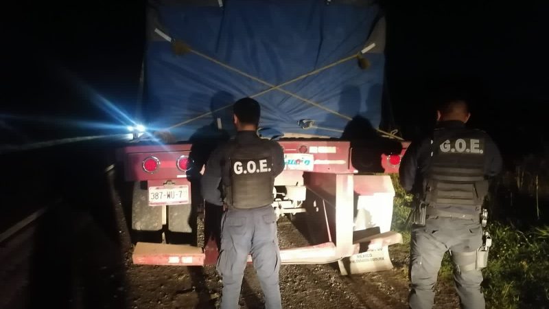 Recupera GOE Chignahuapan carga robada de un tractocamión