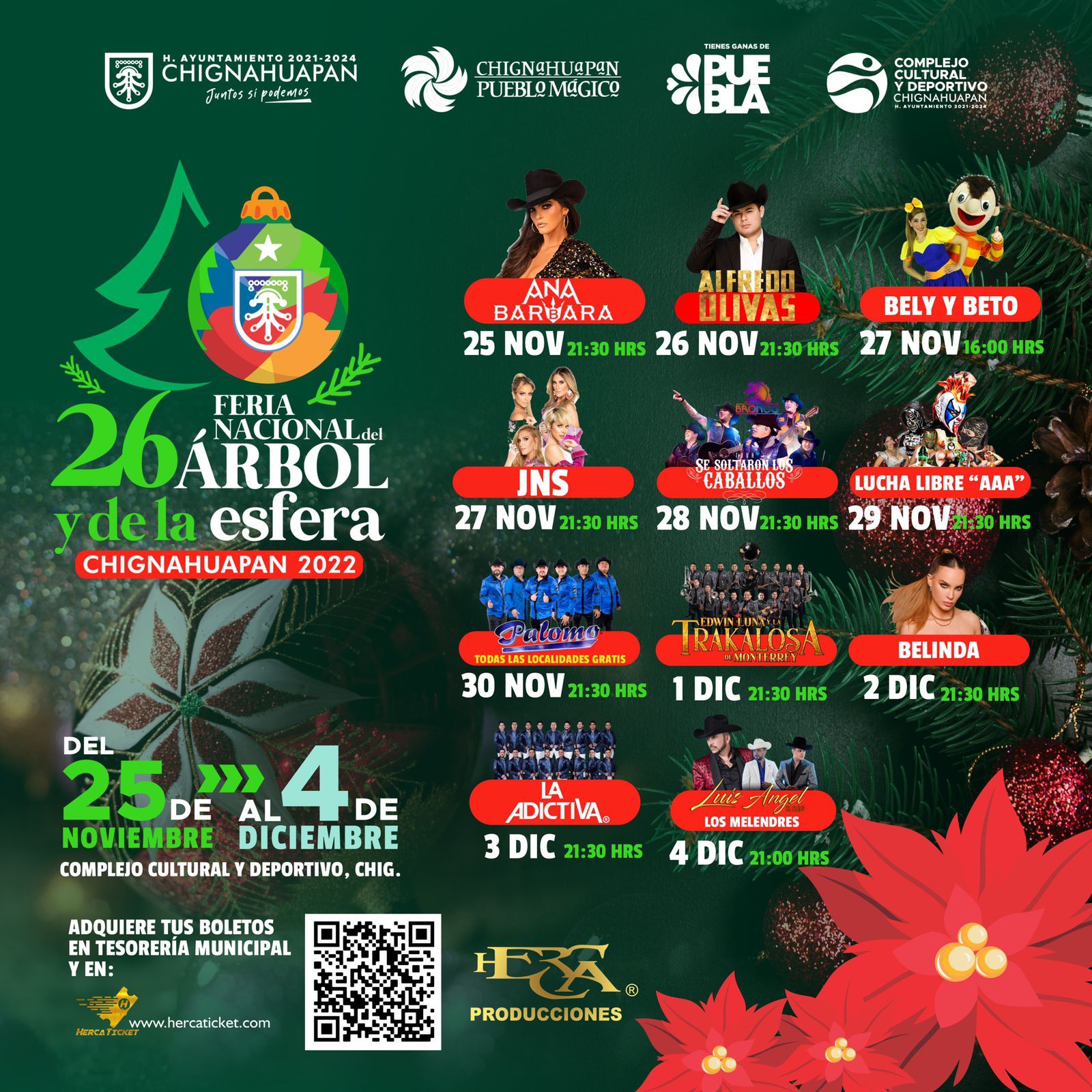 Chignahuapan se prepara para la 26 Feria Nacional del Árbol y de la Esfera