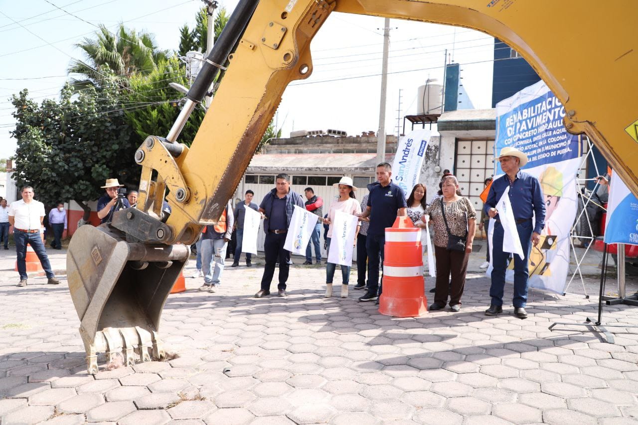 Inician rehabilitación de infraestructura vial en San Andrés Cholula