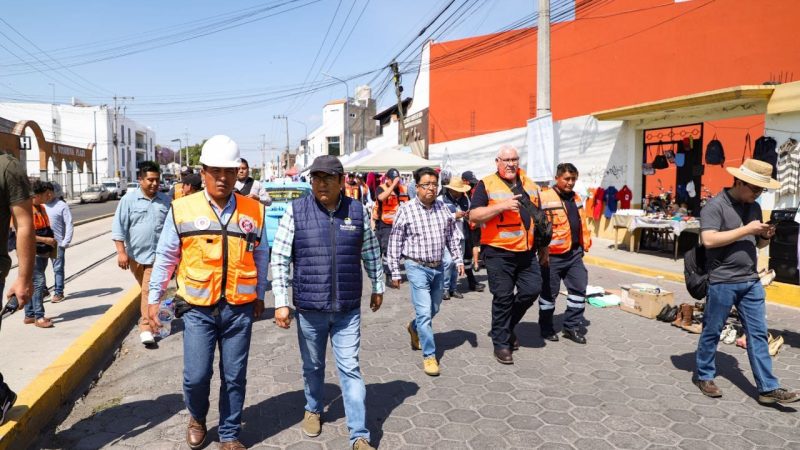 Supervisan autoridades de San Andrés y San Pedro Cholula operatividad del tianguis en Lázaro Cárdenas