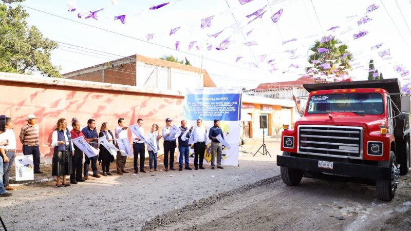 Inician obra de adoquinamiento en Tonantzintla, junta auxiliar de San Andrés Cholula
