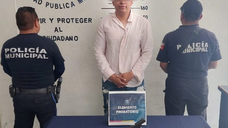 Miguel “N” fue detenido en San Pedro Cholula, armado y sin permiso