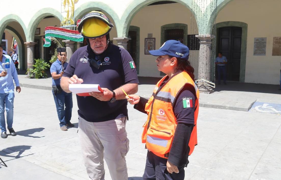 Participa San Pedro Cholula en Simulacro Estatal de sismo