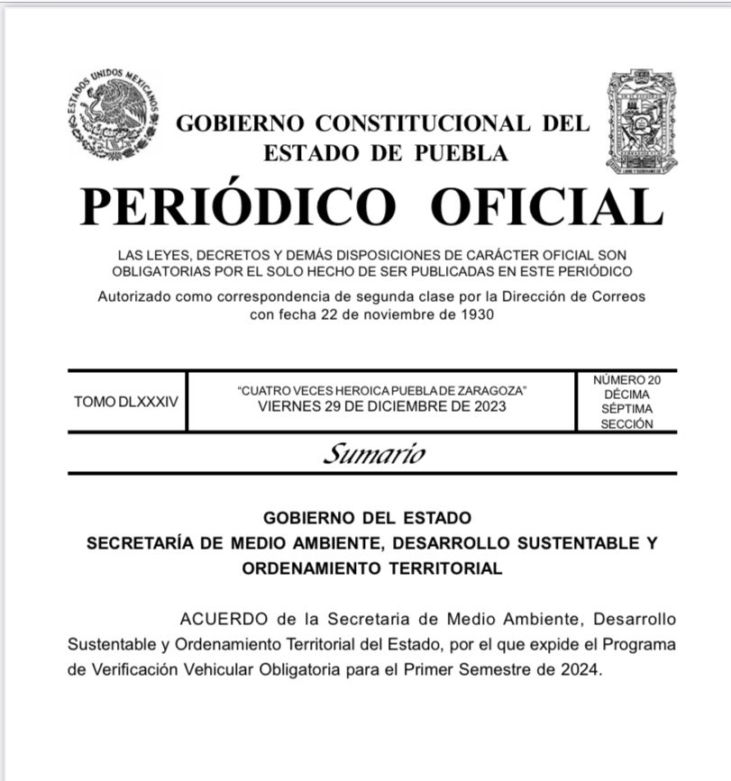 ¿Ya saben cuál será el costo de la verificación vehicular en Puebla para el 2024?