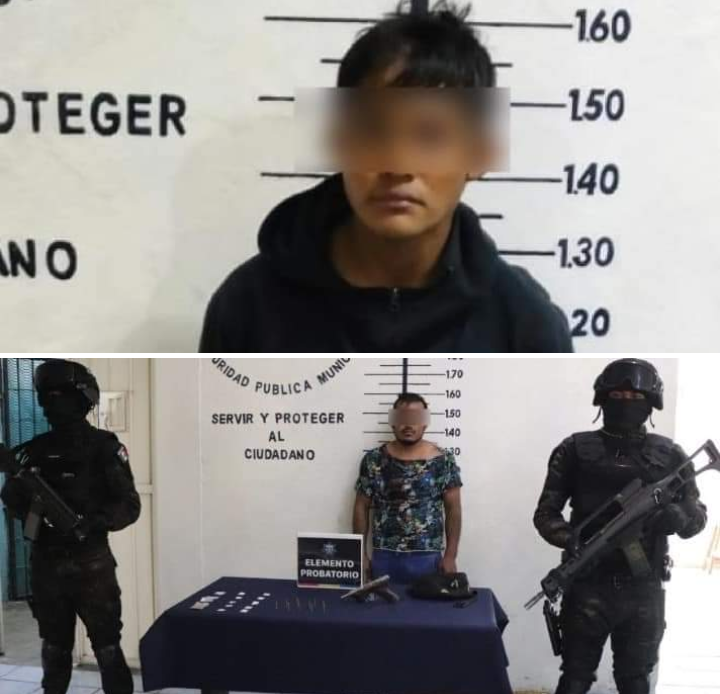 Detenidos en Cholula por portación de arma de fuego y posible droga