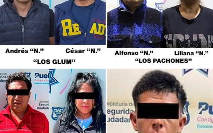 Aseguran en Puebla a integrantes de bandas delincuenciales