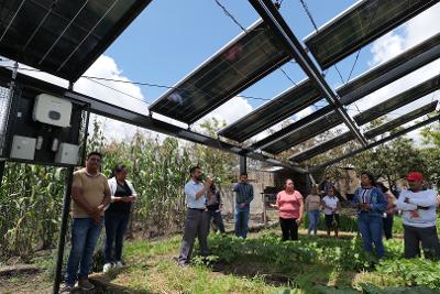 Inauguran módulo de tecnología agrícola fotovoltaica para pequeños productores en Xalitzintla