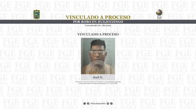 Vinculado a proceso por robo en Huejotzingo