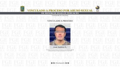 Vinculado a proceso por abuso sexual de menor de edad en Tehuacán