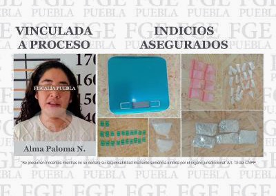 Detenida con droga durante cateo, está vinculada a proceso