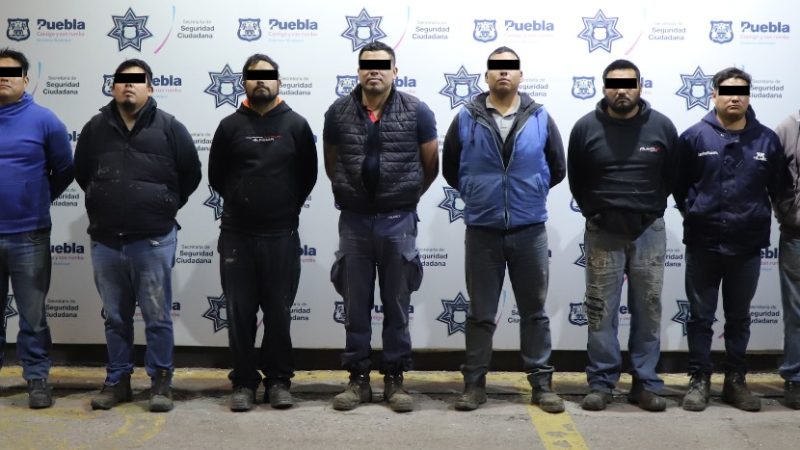 Detienen en Puebla a 10 hombres por robo de cable de telecomunicaciones