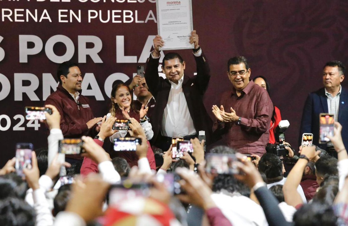 Ratifica Morena Puebla a Alejandro Armenta para la gubernatura