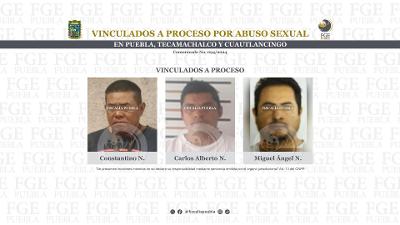 Vinculados a proceso por abuso sexual en Castillotla, Tecamachalco y Cuautlancingo