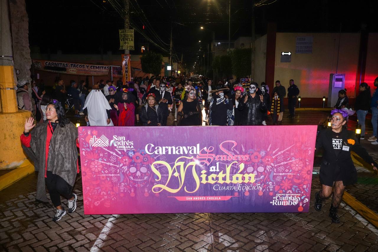 Mantiene San Andrés Cholula viva la tradición con el carnaval “Un viaje al Mictlán”