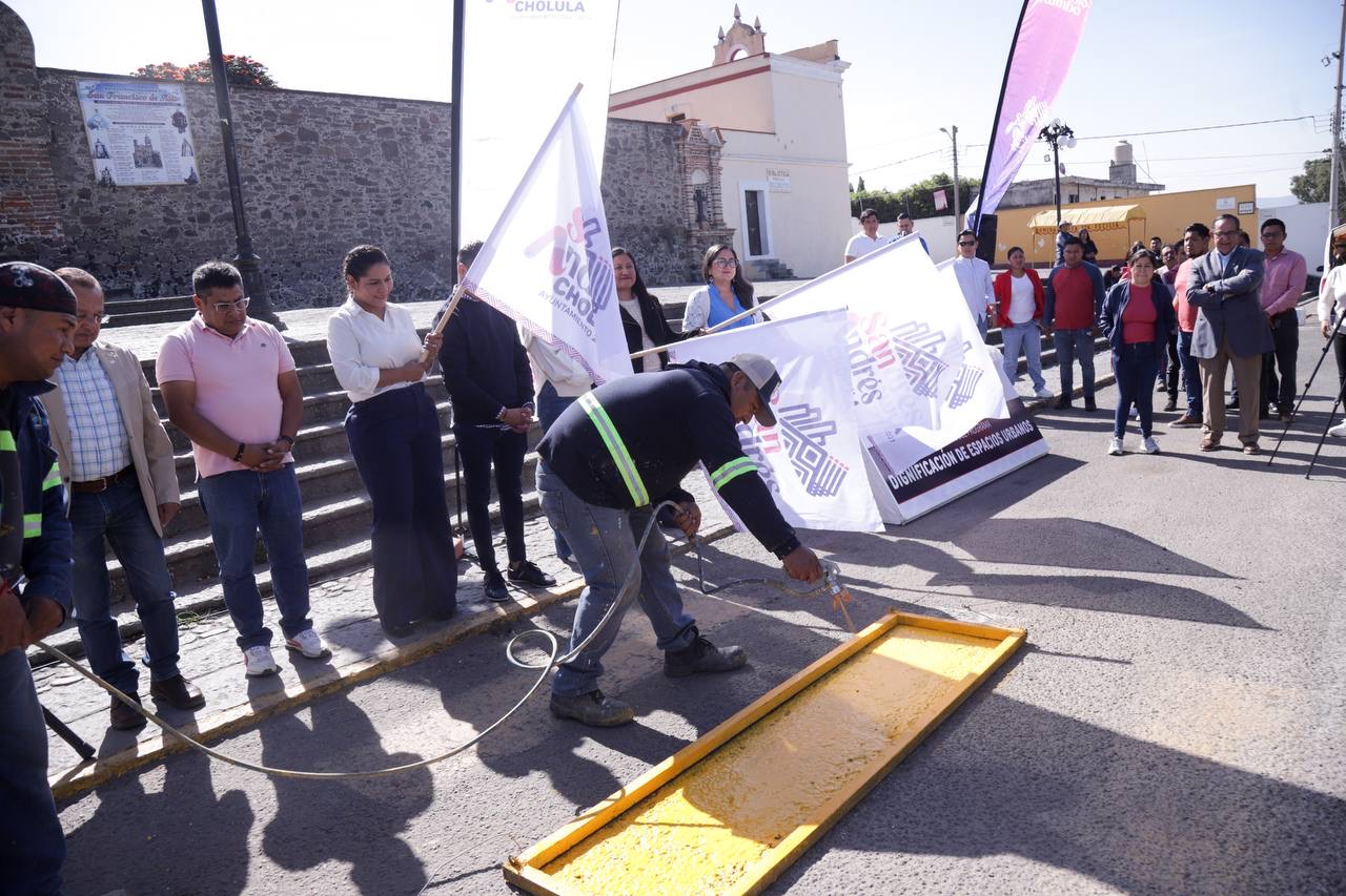 Dignifican espacios urbanos en San Andrés Cholula