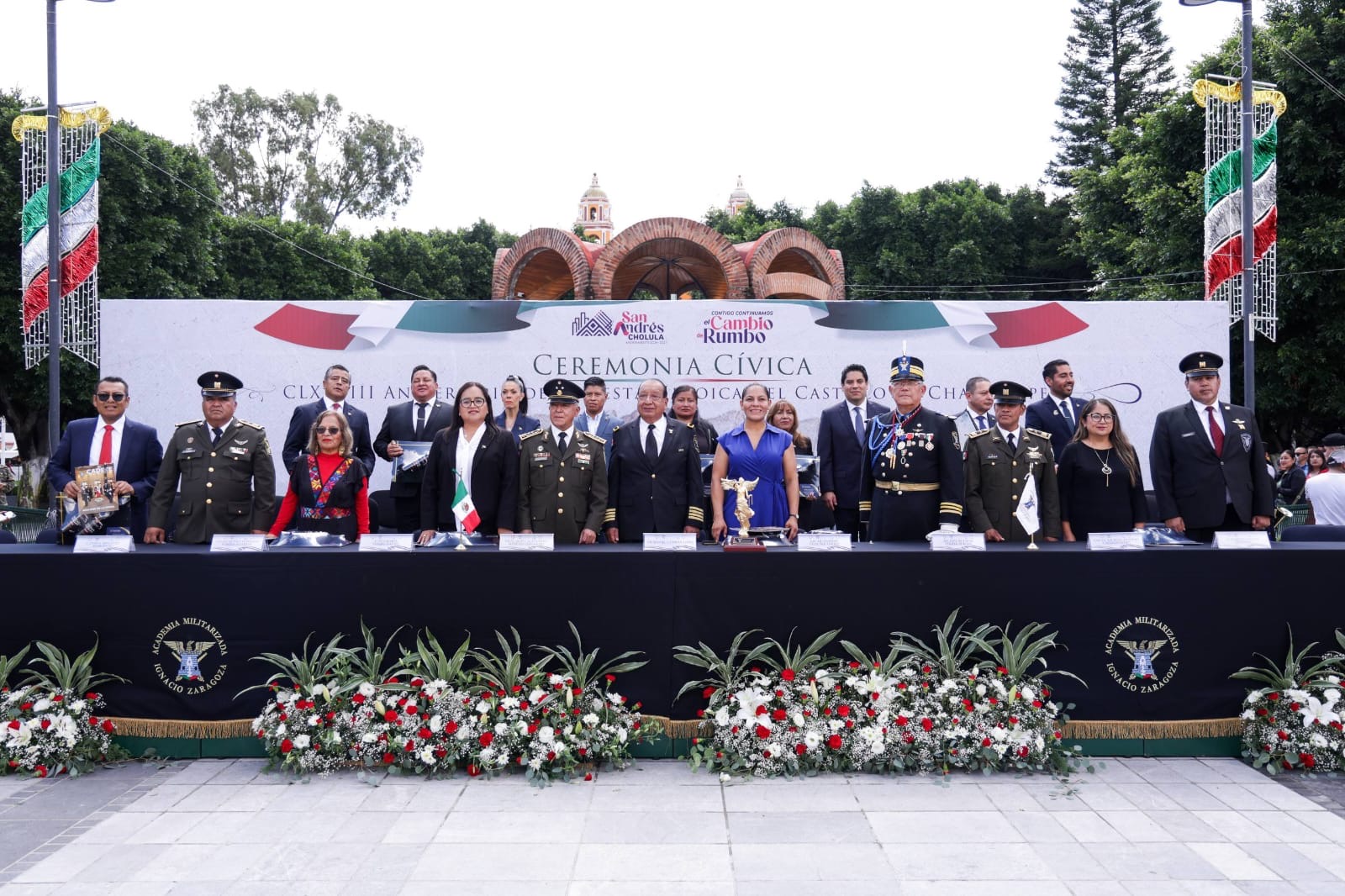 Conmemoran 178° aniversario de los Niños Héroes en San Andrés Cholula