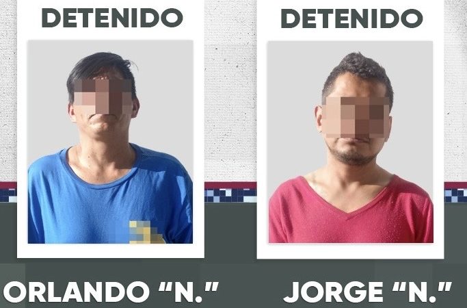 Aseguran a presuntos delincuentes en la colonia Los Encinos de Puebla