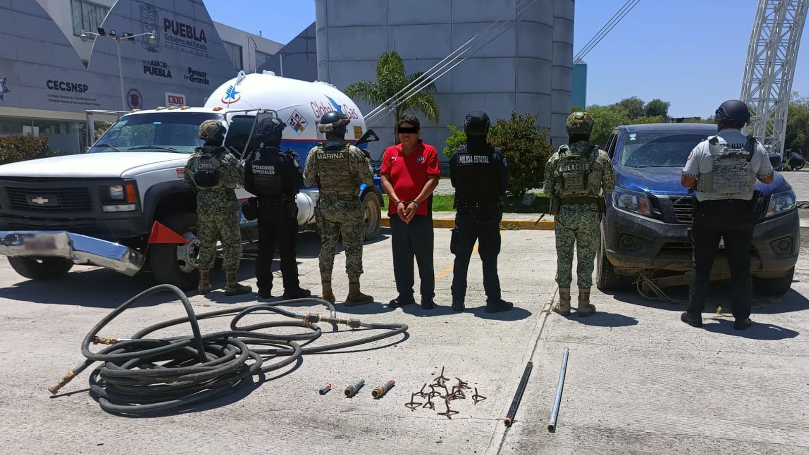 Detienen a presunto huachigasero en municipio de Puebla