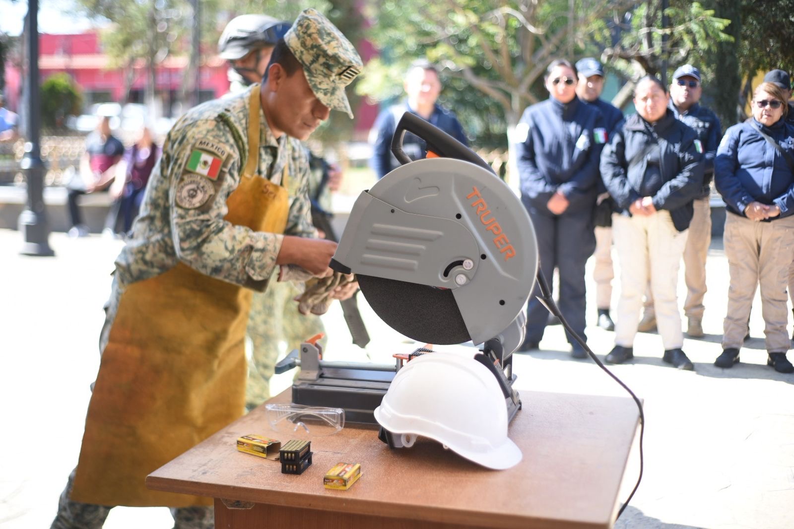 Retiran autoridades armas y municiones mediante canje en Chalchicomula de Sesma