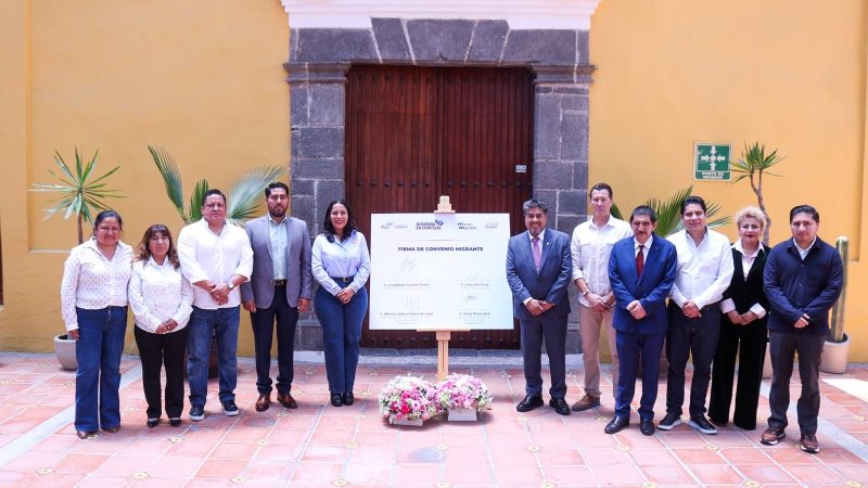 Suscribe San Andrés Cholula convenio para atención a migrantes