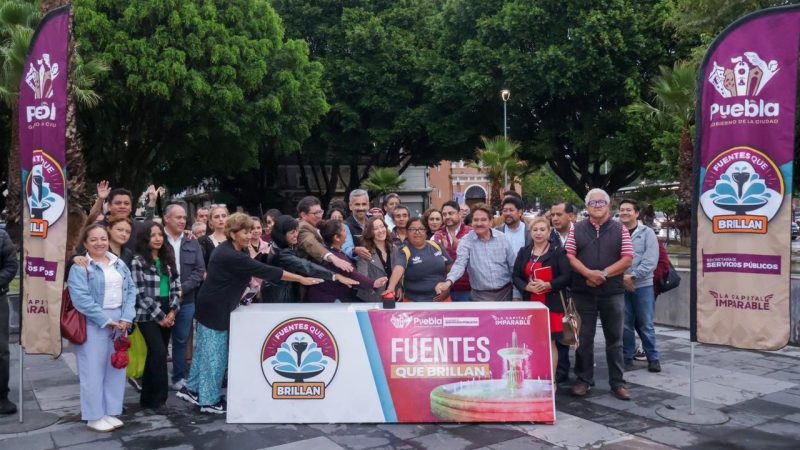 Continúa programa “Fuentes que Brillan” en la capital poblana